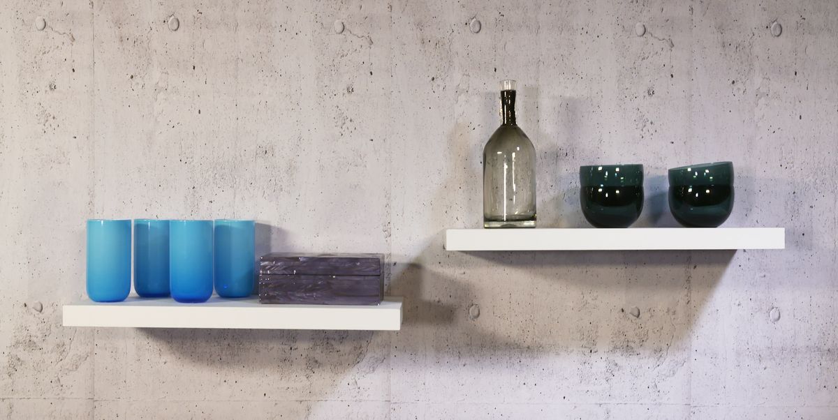 Your Guide To Hanging Floating Shelves, How To Hang Shelves On A Cement Wall Without Drilling