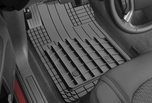 Black Basics 4 Piece Heavy Duty Car Floor Mat