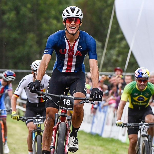 American Christopher Blevins Wins Short Track Race at Mountain Bike World Championships