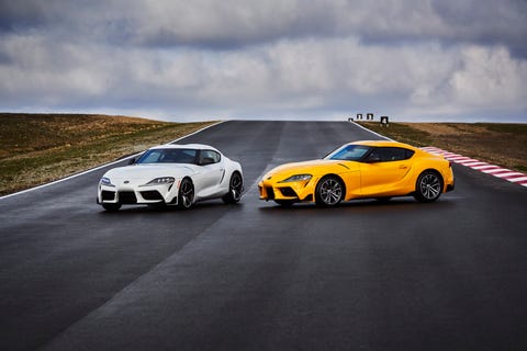 two 2021 toyota supras