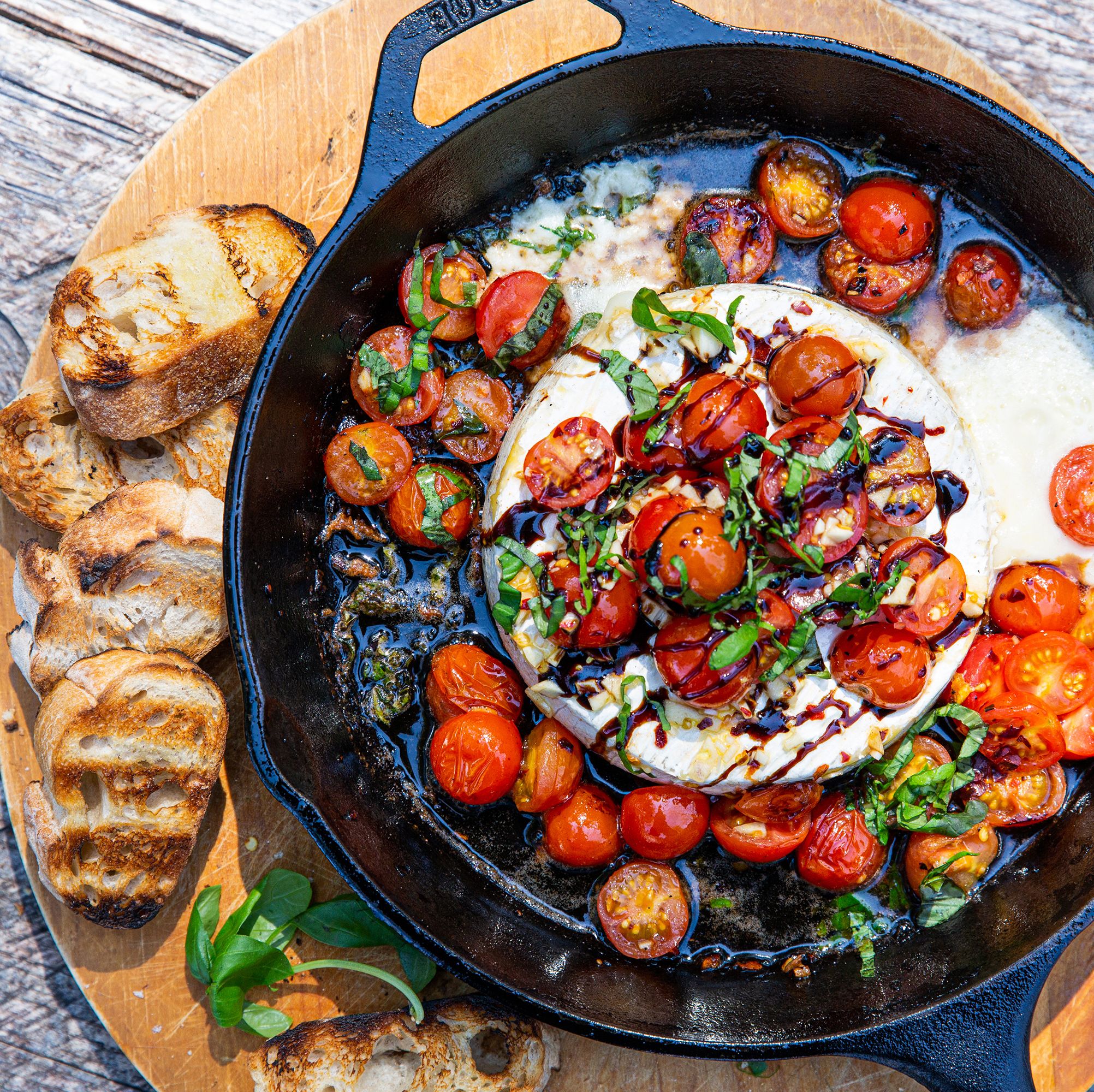 This Cheesy Campfire Caprese Skillet Is Summer's Version Of Baked Brie