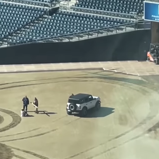 A Bronco Driver Got Arrested for Doing Donuts in an MLB Ballpark