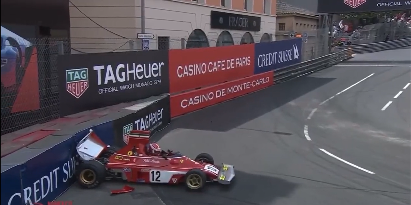 Charles Leclerc Crashed Niki Lauda's Early 70s Ferrari F1 Car at Monaco