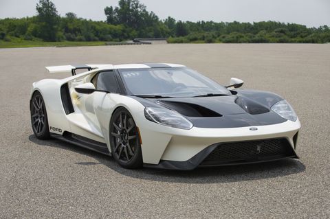 preproduction 2022 ford gt heritage edition shown  closed course