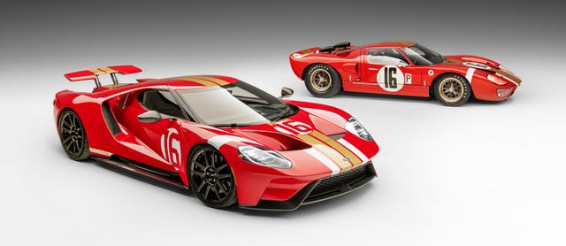 2022 ford gt alan mann heritage edition and 1966 ford am gt1 prototype