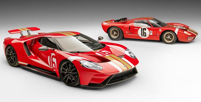 2022 ford gt alan mann heritage edition and 1966 ford am gt1 prototype