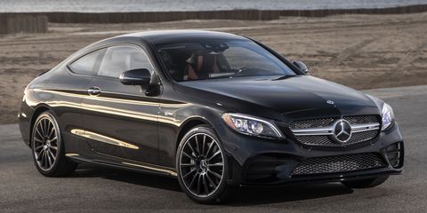 2022 mercedes amg c43 coupe front exterior