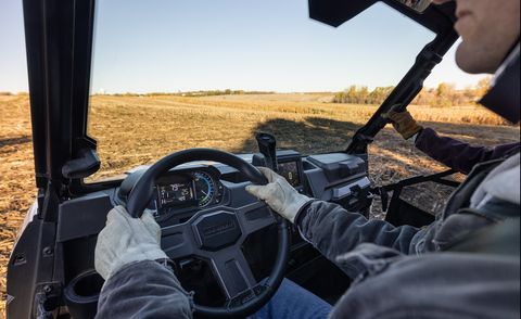view ahead over the dash of a polaris ranger kinetic