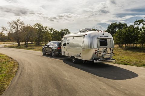 2023 toyota sequoia towing an airstream trailer