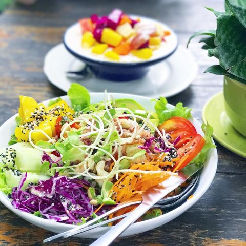 Dish, Food, Cuisine, Garden salad, Salad, Ingredient, Fruit salad, Produce, Vegetarian food, Vegetable, 