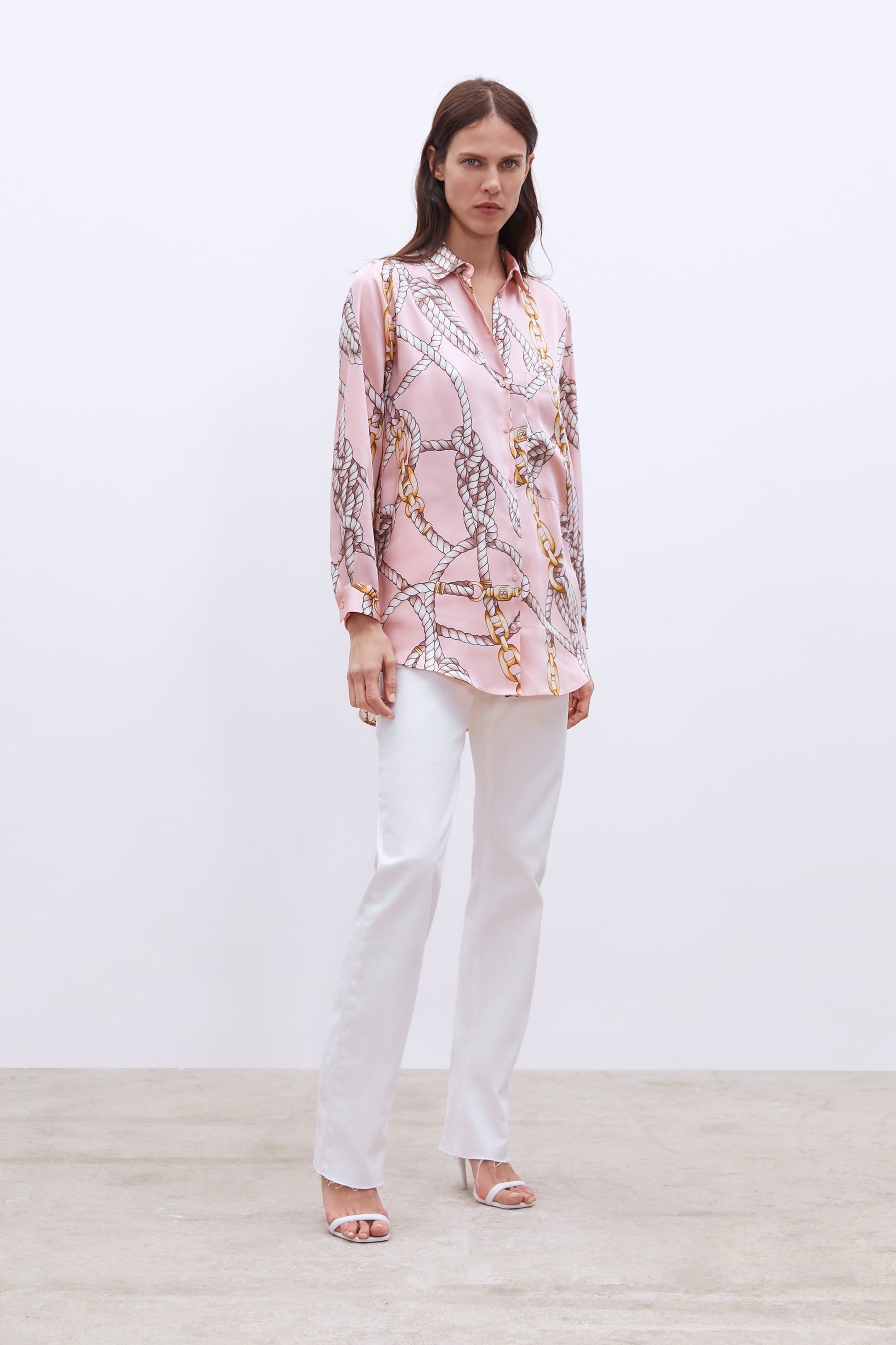 zara pink chain shirt