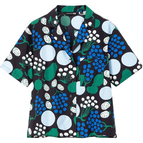 Clothing, Pattern, Sleeve, Turquoise, Outerwear, Design, Polka dot, Button, Collar, Pattern, 