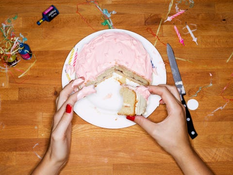 Female eating cake