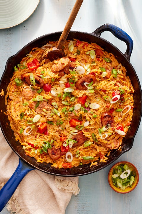 one pan cajun sausage and orzo