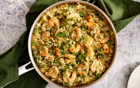 one pan salsa verde shrimp and rice