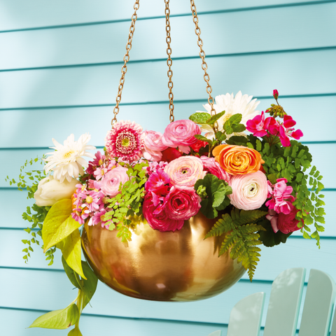 enjoy the outdoors hanging flowers