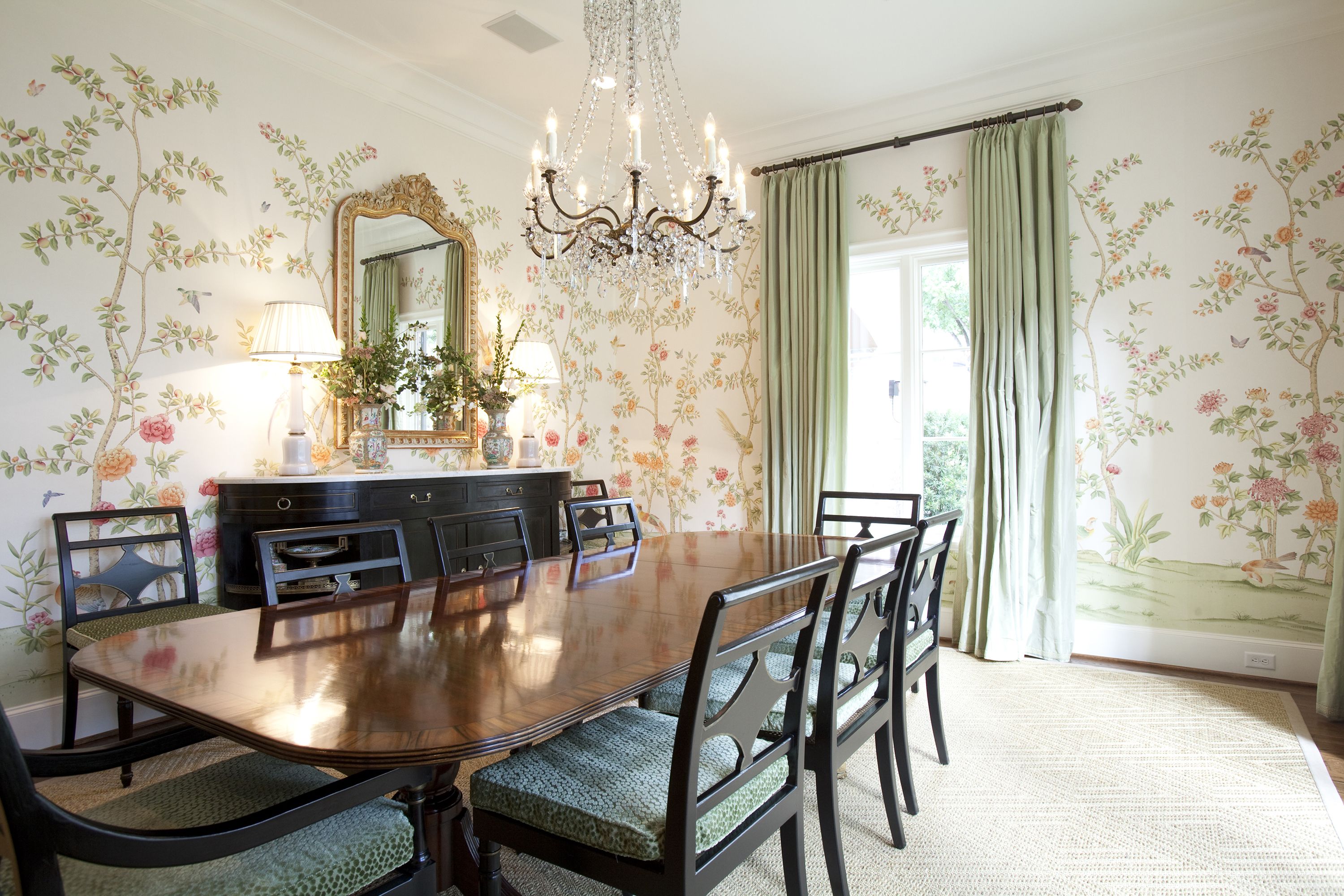 Eye Catching Dining Rooms with Floral Wallpaper   How to Use ...