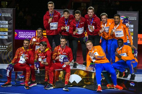 Men's 4x400m with their bronze at the World Indoor Championships