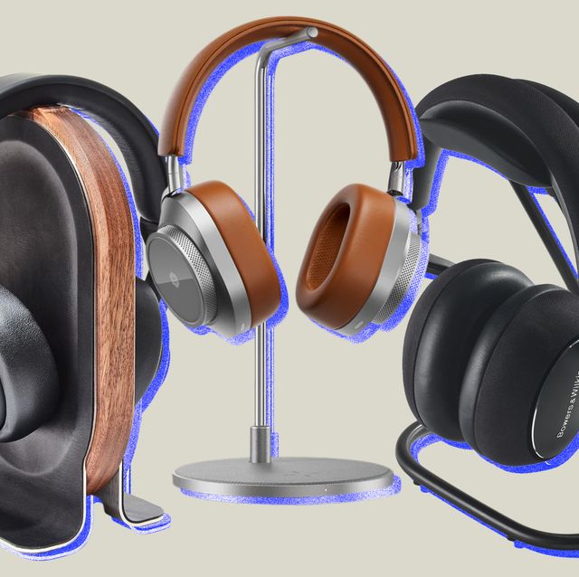 collage of three headphone stands
