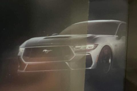 leaked picture of the front fascia of the new ford mustang