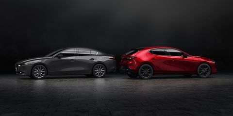 2019 Mazda 3 sedan and 2019 Mazda 3 hatchback
