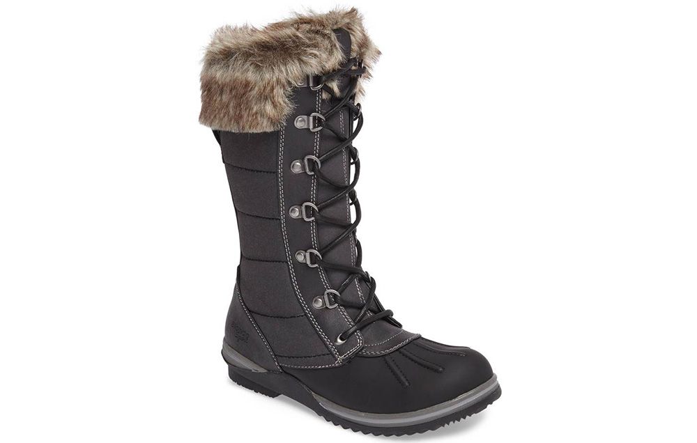 merrell chateau mid lace faux fur trimmed waterproof boot
