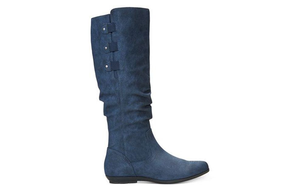 blue wide calf boots