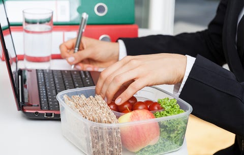 image eating lunch at desk