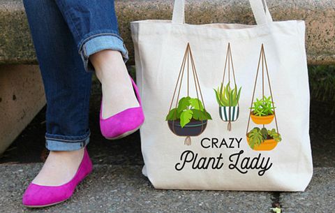 crazy plant lady tote