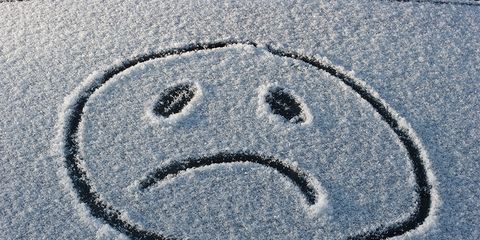 sad face in snow