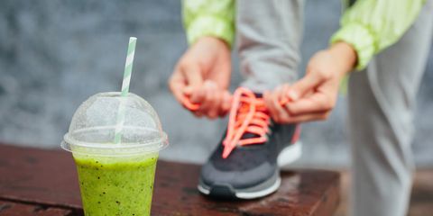 Green smoothie and workout