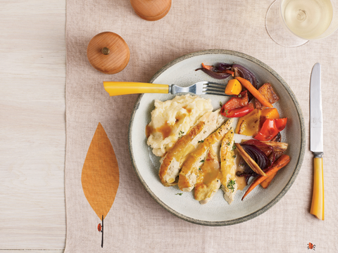 roast citrus-herb chicken with pan gravy