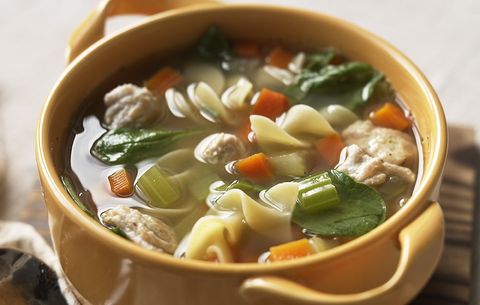 Turkey Noodle Soup with Spinach