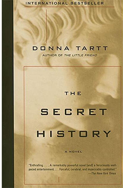 the secret history by donna tartt cover featuring a sepia toned greek bust