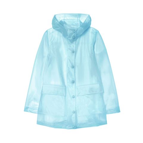 Clothing, Outerwear, Hood, Blue, White, Aqua, Turquoise, Sleeve, Jacket, Raincoat, 