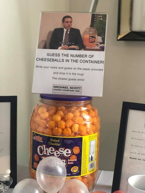 pix The Office Cheese Balls Episode woman has office themed bridal shower