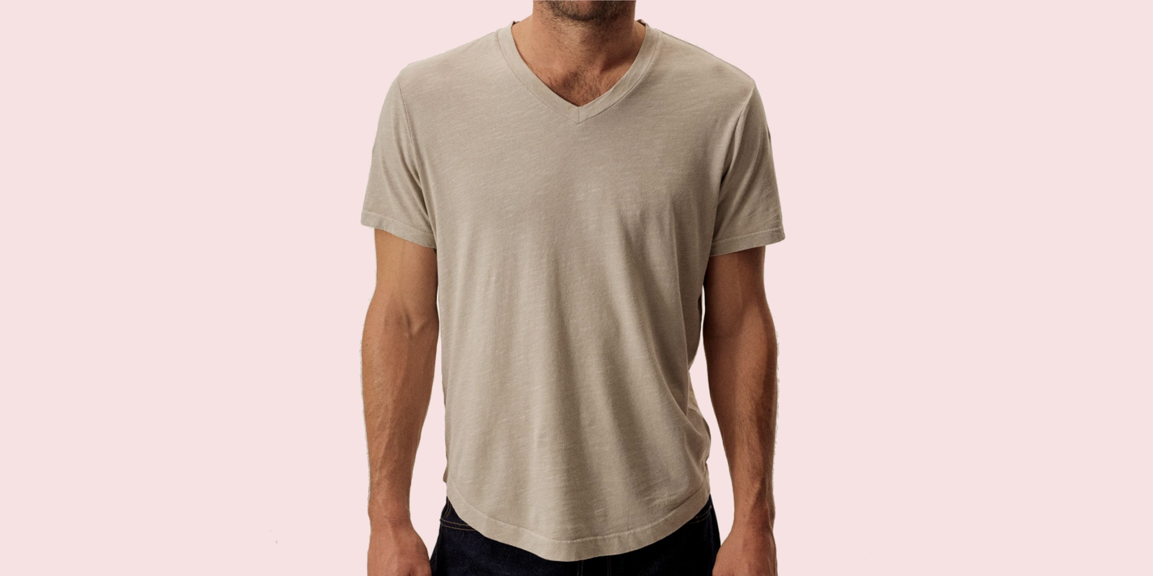 Men's V-Neck T-SHIRT Short Sleeve Tshirt TOPS Relaxed Loge Tee Classic shirt UK 
