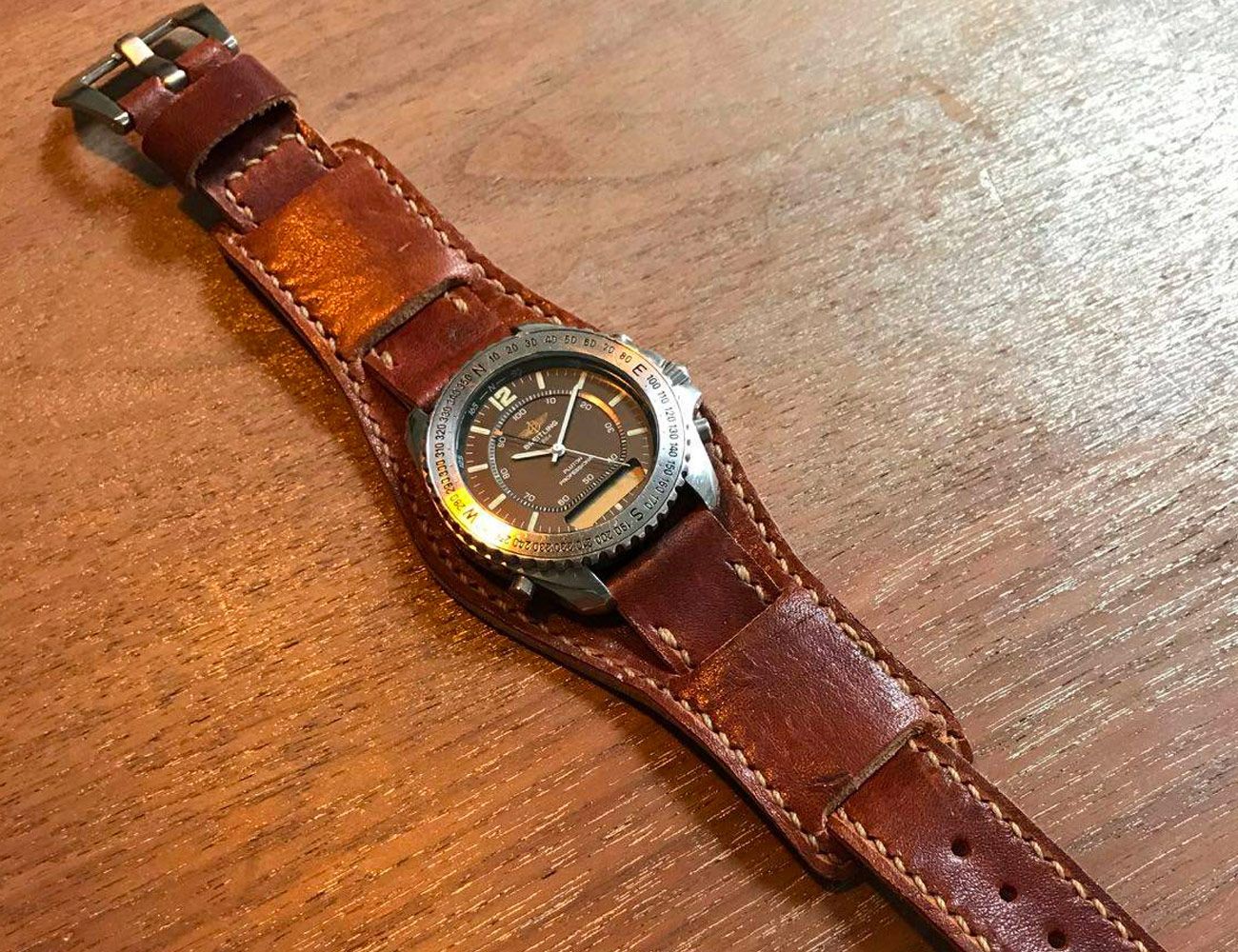 70s leather watch band