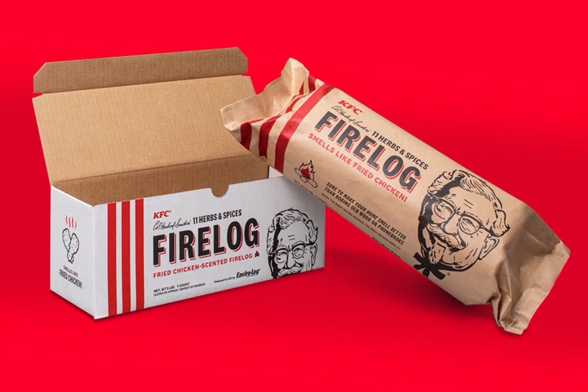 KFC FIRE LOGS HERBS AND SPICES ENVIROLOG KENTUCKY FRIED CHICKEN FIRE LOG