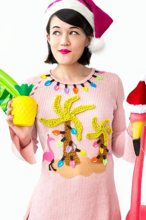 diy "ugly" tropical christmas sweater