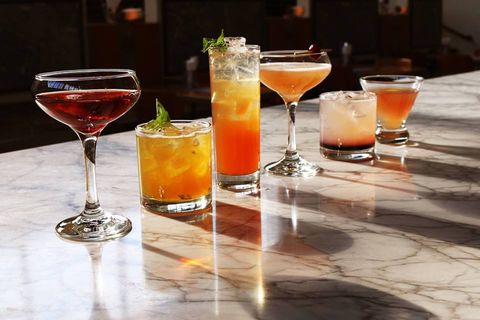 Drink, Classic cocktail, Alcoholic beverage, Cocktail, Distilled beverage, Juice, Non-alcoholic beverage, Cocktail garnish, Ingredient, Spritz, 