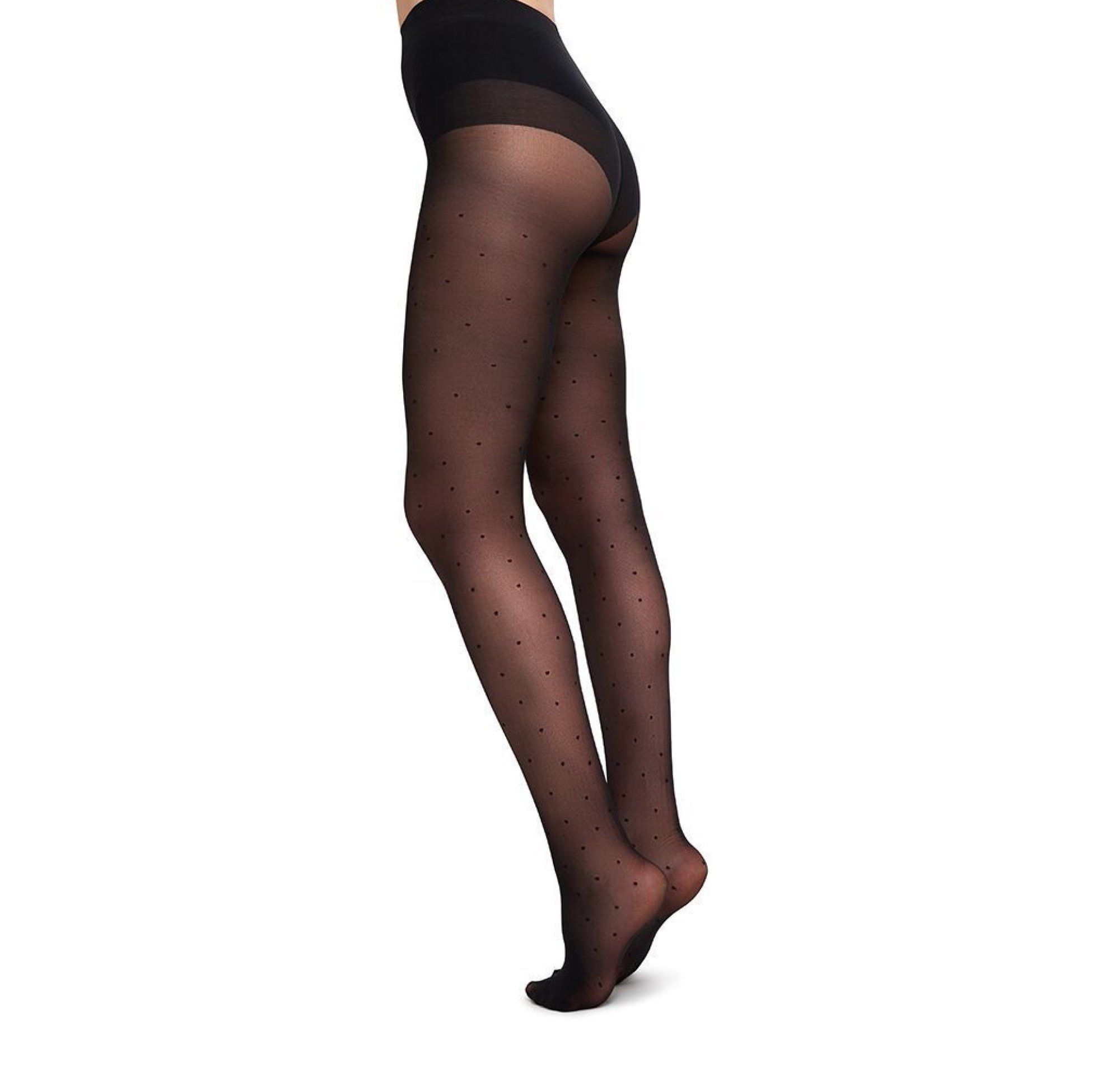 Small Black Ultra Sheer American Vintage Pantyhose Tights by Fashion Designer 