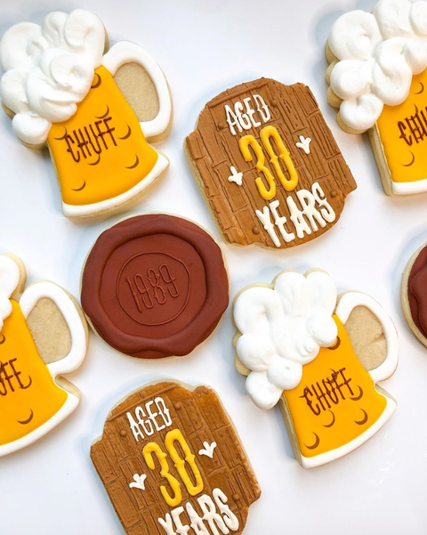 30th birthday beer cookies