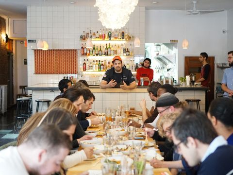 a chef leads a ﻿tasting collective event