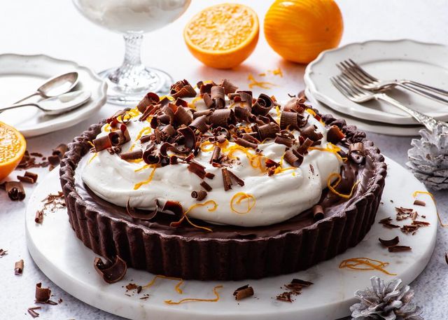 festive vegan chocolate orange tart recipe