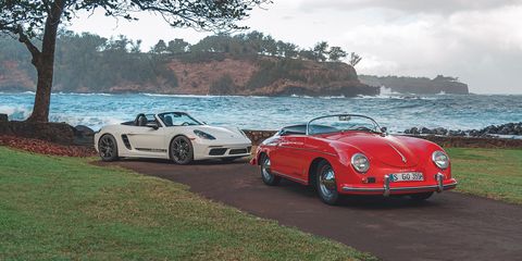 porsches old and new in hawaii a 1957 356 speedster and a new boxster t