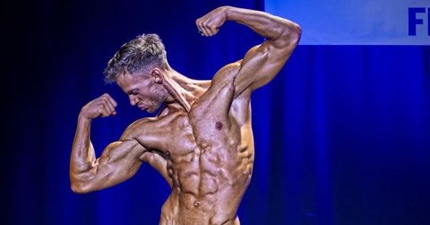 Bodybuilding, Muscle, Bodybuilder, Physical fitness, Shoulder, Human leg, Leg, Competition event, Arm, Barechested, 