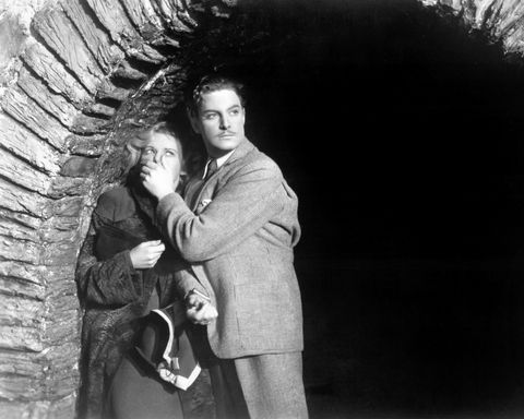 english actors robert donat 1905   1958, as richard hannay, and madeleine carroll 1906   1987 as pamela in the 39 steps, directed by alfred hitchcock, 1935 photo by silver screen collectiongetty images