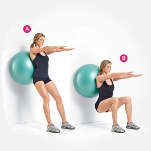 Swiss-Ball Body-Weight Wall Squat