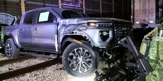 New Chevy Colorado and GMC Canyon Trucks Damaged After Failed Train Heist in Mexico